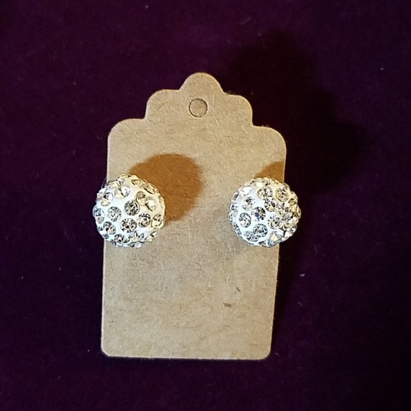 Sparkling Ball Earrings Large Size - Picture 1 of 1